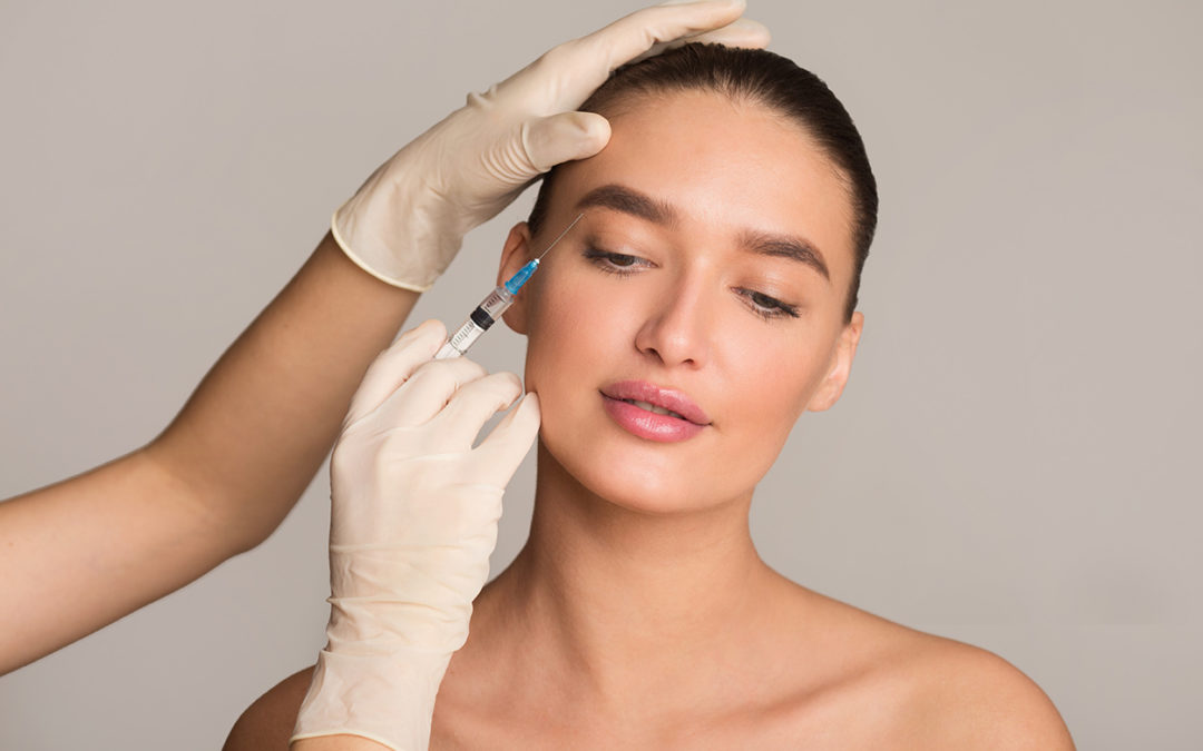 Female patient having Botox on her brow