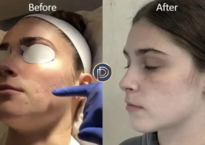 acne scarring before and after photo by premier dermatology in wellesley ma